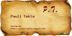 Pauli Tekla névjegykártya