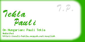 tekla pauli business card